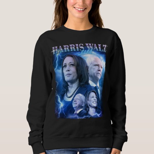 Harris Walz 2024 Retro 90s Style Trui (Voorkant)
