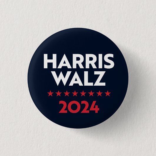 Harris Walz 2024 Ronde Button 3,2 Cm (Voorkant)