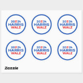 Harris Walz 2024 Ronde Sticker (Vel)