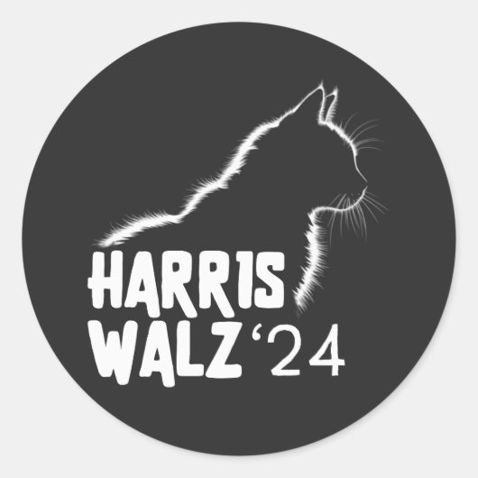 Harris Walz 2024 Ronde Sticker (Voorkant)
