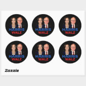 Harris Walz 2024 Ronde Sticker (Vel)