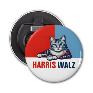 Harris Walz 2024 - Rood Blauw Button Flesopener
