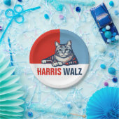 Harris Walz 2024 - Rood Blauw Papieren Bordje (Feest)