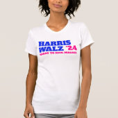 Harris Walz 2024 Roze en blauw T-shirt (Voorkant)