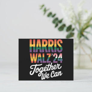 Harris Walz 2024 Samen Kunnen We Verkiezing LGBTQI Briefkaart