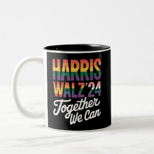 Harris Walz 2024 Samen Kunnen We Verkiezing LGBTQI Tweekleurige Koffiemok
