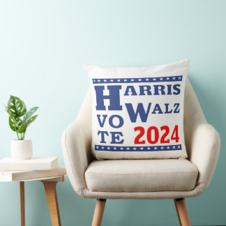 Harris Walz 2024 Stop Creepy Weird Vote Democraat Kussen