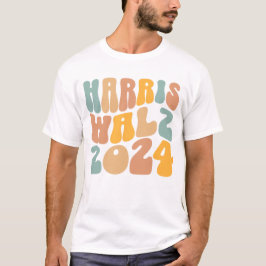 Harris Walz 2024 Trendy Wavy Boho T-shirt