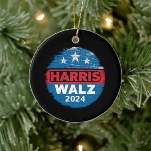 Harris Walz 2024 Verkiezing Kamala Harris Tim Walt Keramisch Ornament