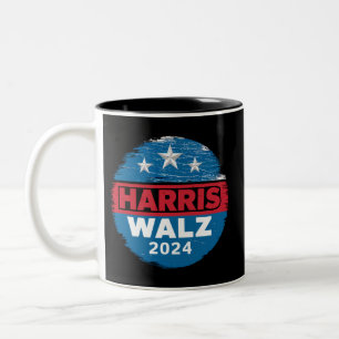 Harris Walz 2024 Verkiezing Kamala Harris Tim Walt Tweekleurige Koffiemok