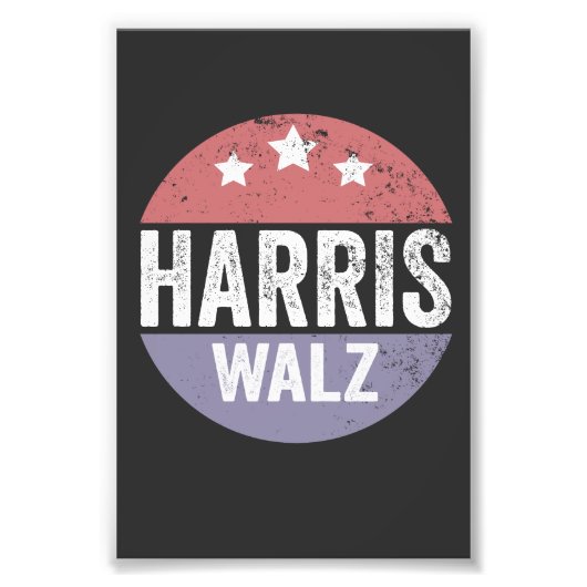 Harris Walz 2024 Verkiezing Kamala Tim Waltz Ameri Foto Afdruk (Voorkant)