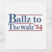 Harris Walz 2024 Verkiezing Kamala Tim Waltz Ameri Wijn Etiket (Enkel label)