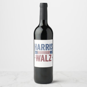 Harris Walz 2024 Verkiezing Kamala Tim Waltz Ameri Wijn Etiket