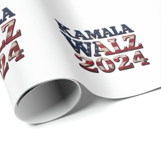 Harris Walz 2024 Verkiezing Kamala Tim Waltz Cadeaupapier (Rol Hoek)