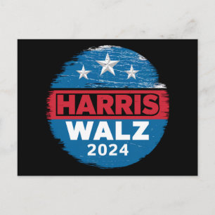 Harris Walz 2024 Verkiezingen Kamala Harris Tim Wa Briefkaart