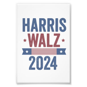 Harris Walz 2024 Verkiezingen Kamala Tim Waltz Ame Foto Afdruk