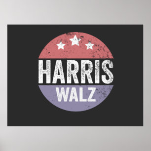 Harris Walz 2024 Verkiezingen Kamala Tim Waltz Ame Poster