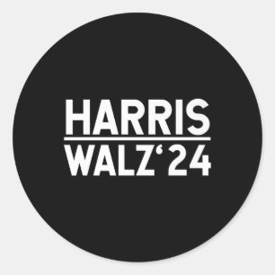 Harris-walz-2024 Verkiezingen Mannen Vrouwen Kinde Ronde Sticker