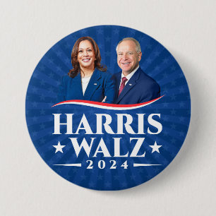 Harris Walz 2024 verkiezingsfotocampagne sterren Ronde Button 7,6 Cm