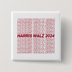 Harris Walz 2024 Vierkante Button 5,1 Cm