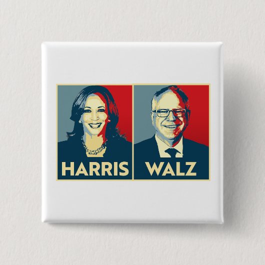 Harris Walz 2024 Vierkante Button 5,1 Cm (Voorkant)