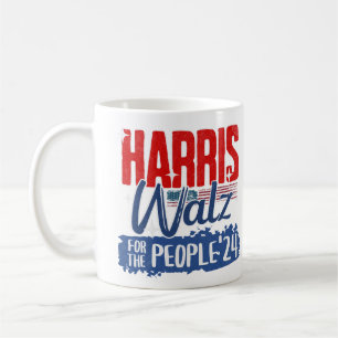 Harris Walz 2024 Voor het Volk Verkiezing Democraa Koffiemok
