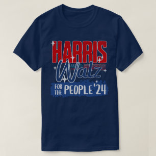 Harris Walz 2024 Voor het Volk Verkiezing Democraa T-shirt