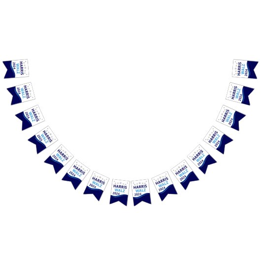 Harris Walz 2024 voor President Blue Wave Vlaggetjes (Alle)