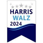 Harris Walz 2024 voor President Blue Wave Vlaggetjes (Derde vlag)