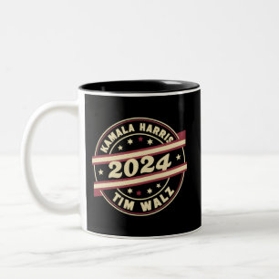 Harris Walz 2024 voor President Patriottische Kama Tweekleurige Koffiemok