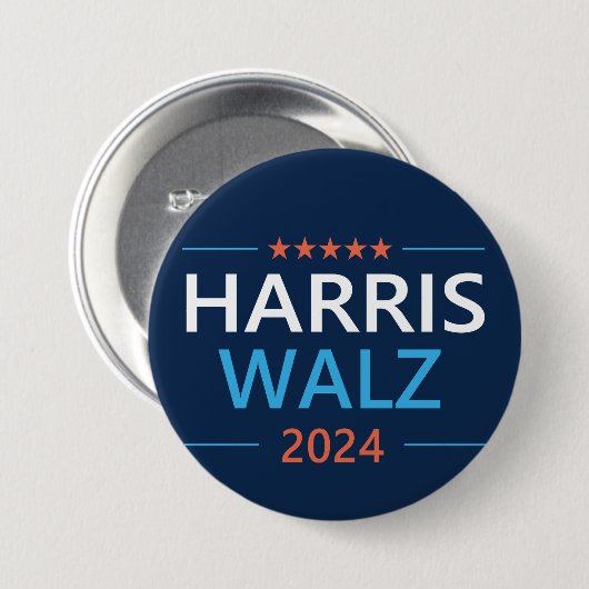 Harris Walz 2024 voor President Ronde Button 7,6 Cm (Voorkant /achterkant)