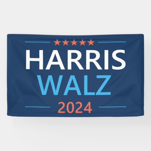 Harris Walz 2024 voor President Spandoek (Horizontaal)