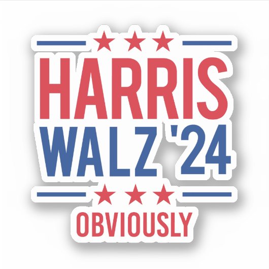 Harris Walz '24 - Duidelijk Sticker (Voorkant)