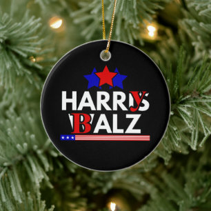 Harris Walz 24 Harry Balz 2024 Meme Democraten Keramisch Ornament