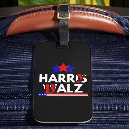 Harris Walz 24 Harry Balz 2024 Meme Democratics Bagagelabel (Voorkant Insitu 2)