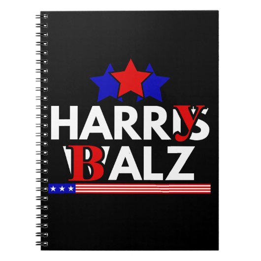 Harris Walz 24 Harry Balz 2024 Meme Democratics Notitieboek (Voorkant)