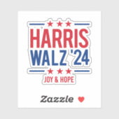 Harris Walz '24 - Hoop en vreugde Sticker (Vel)