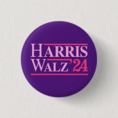 Harris Walz '24 Pink Ronde Button 3,2 Cm (Voorkant)