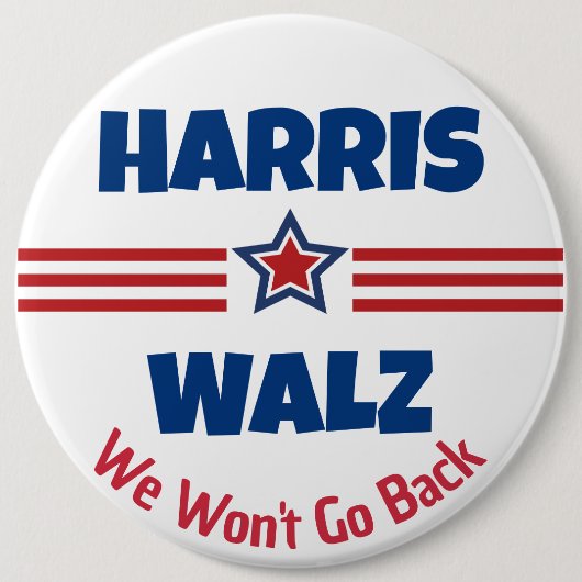 Harris Walz Campaign Magnet Ronde Button 6,0 Cm (Voorkant)