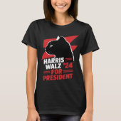 Harris Walz Chat Drôle sans Enfants T-shirt Dames (Devant)