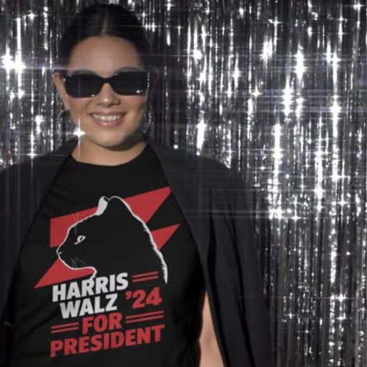 Harris Walz Chat Drôle sans Enfants T-shirt Dames