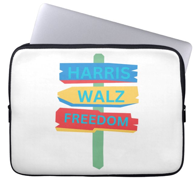 Harris Walz Coconut Tree Laptop Sleeve (Voorkant)