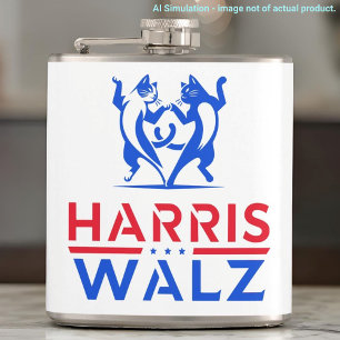 Harris Walz, Dancing Cats, Aangepaste QR-code, Has Heupfles