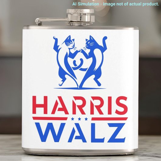 Harris Walz, Dancing Cats, Aangepaste QR-code, Has Heupfles