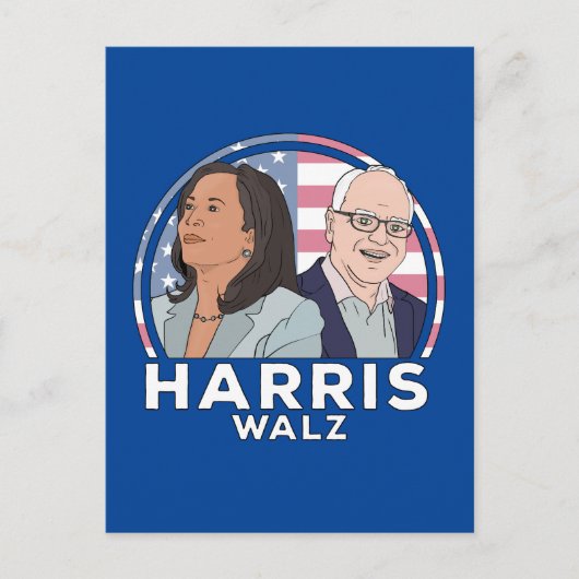 Harris Walz Election Briefkaart (Voorkant)