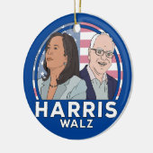 Harris Walz Election Keramisch Ornament (Links)