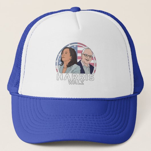 Harris Walz Election Trucker Pet (Voorkant)
