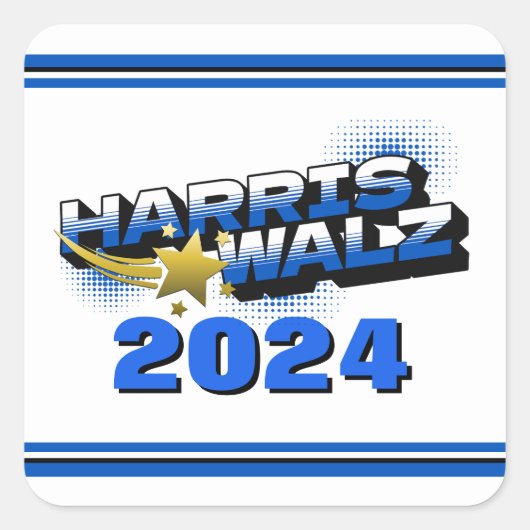 Harris & Walz Gold Star Vierkante Sticker (Voorkant)
