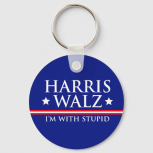 Harris Walz Ik ben met Stompzinnige Sleutelhanger