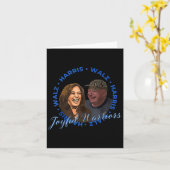 Harris Walz Joyful Warriors Walz Kamala Harris 202 Kaart (Gele Bloem)